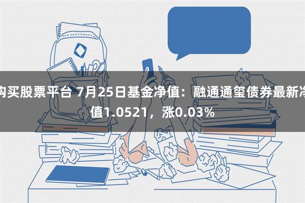 购买股票平台 7月25日基金净值：融通通玺债券最新净值1.0521，涨0.03%