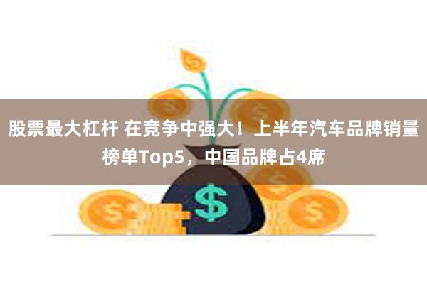 股票最大杠杆 在竞争中强大！上半年汽车品牌销量榜单Top5，中国品牌占4席