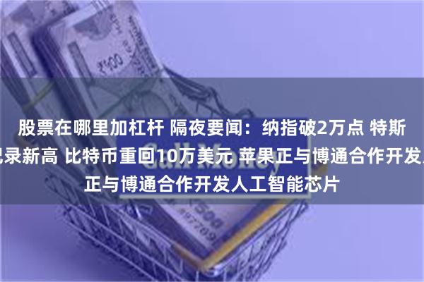 股票在哪里加杠杆 隔夜要闻：纳指破2万点 特斯拉股价再创记录新高 比特币重回10万美元 苹果正与博通合作开发人工智能芯片