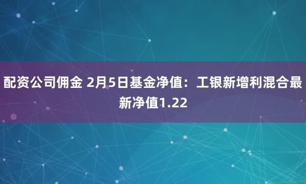 配资公司佣金 2月5日基金净值：工银新增利混合最新净值1.22