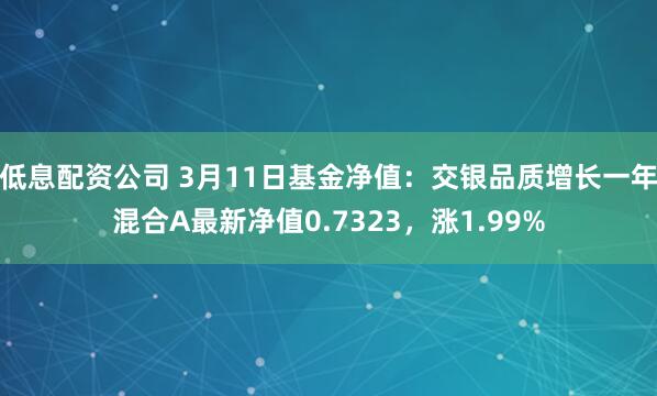 低息配资公司 3月11日基金净值：交银品质增长一年混合A最新净值0.7323，涨1.99%